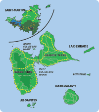 carte de la Guadeloupe et St-Martin